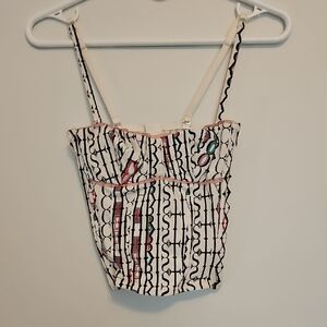 Christian Lacroix White and Black Camisole